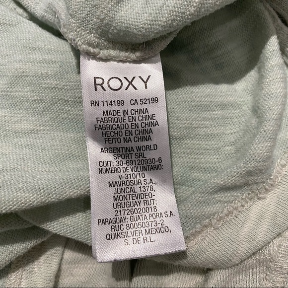 Roxy salt and pepper pastel green thin long sleeve hoodie - Picture 6 of 6
